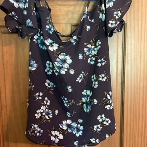 Kaileigh Purple floral shirt